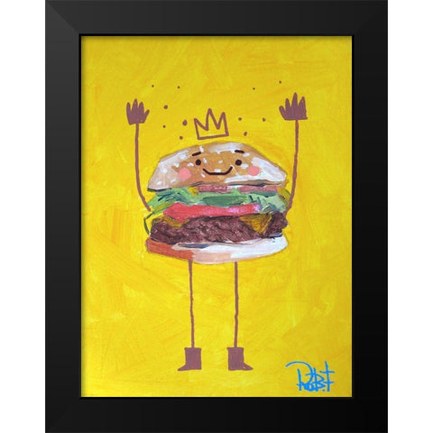Happy Meal Black Modern Wood Framed Art Print by Filiuta, Robert