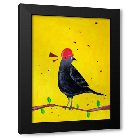 Messenger Bird No. 2 Black Modern Wood Framed Art Print by Filiuta, Robert