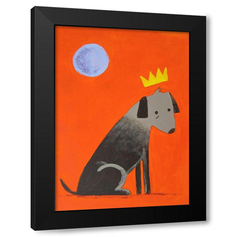 Moon Dog Black Modern Wood Framed Art Print by Filiuta, Robert