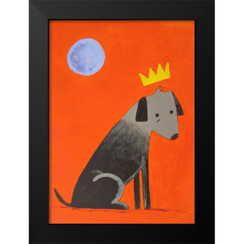 Moon Dog Black Modern Wood Framed Art Print by Filiuta, Robert