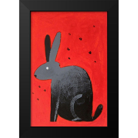 Mister Fluffs Black Modern Wood Framed Art Print by Filiuta, Robert