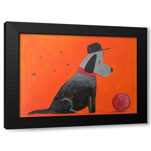 Red Ball Black Modern Wood Framed Art Print by Filiuta, Robert