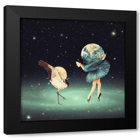 Life is Just a Dance Black Modern Wood Framed Art Print by Flores, Paula Belle