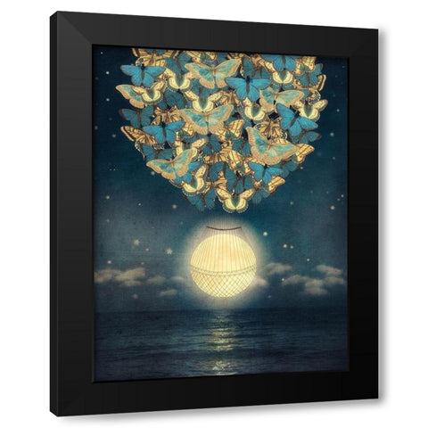 The Rising Moon Black Modern Wood Framed Art Print by Flores, Paula Belle