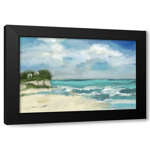 A Perfect Day At The Beach Black Modern Wood Framed Art Print with Double Matting by Finn, Tina