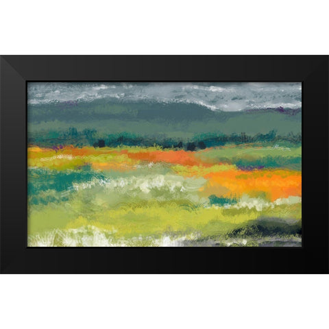Cloudy Day In The Mountains Black Modern Wood Framed Art Print by Finn, Tina