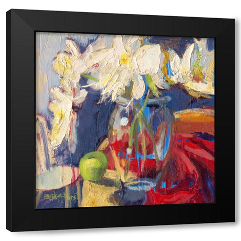 Indiana Peonies Black Modern Wood Framed Art Print by Forst, Beth A.