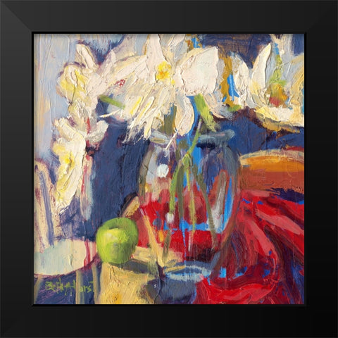 Indiana Peonies Black Modern Wood Framed Art Print by Forst, Beth A.