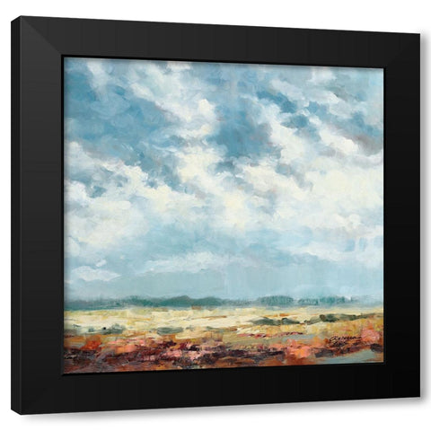 Cloudy and Blue Black Modern Wood Framed Art Print with Double Matting by Fox, Rebecca