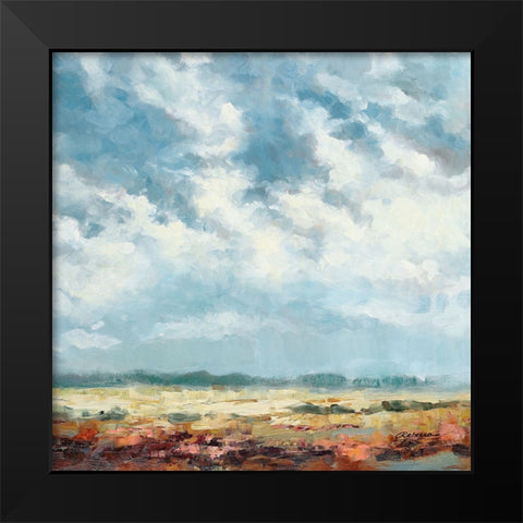 Cloudy and Blue Black Modern Wood Framed Art Print by Fox, Rebecca