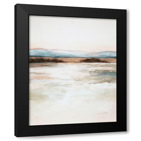 Distant Blues Black Modern Wood Framed Art Print with Double Matting by Fox, Rebecca