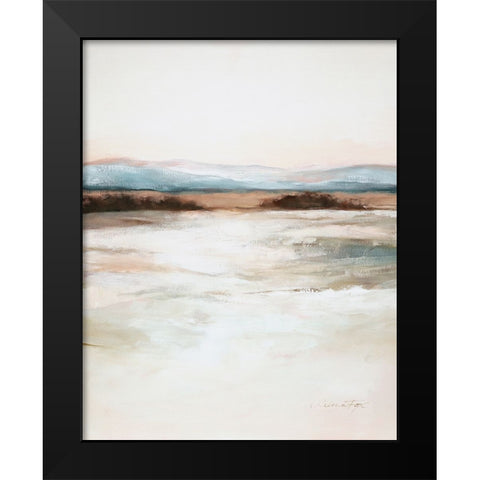Distant Blues Black Modern Wood Framed Art Print by Fox, Rebecca
