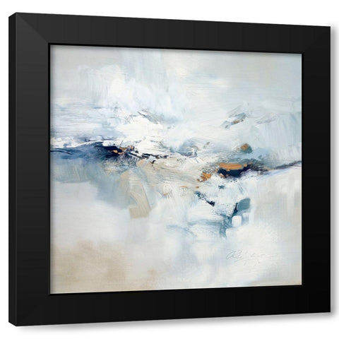 Icy Chill Black Modern Wood Framed Art Print by Fox, Rebecca