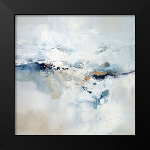Icy Chill Black Modern Wood Framed Art Print by Fox, Rebecca