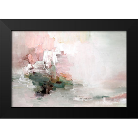 Totally Happy Black Modern Wood Framed Art Print by Fox, Rebecca