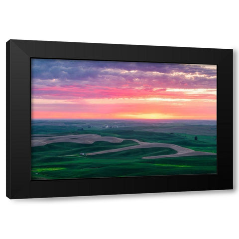 Palouse Sunset Black Modern Wood Framed Art Print by Getty, Bruce
