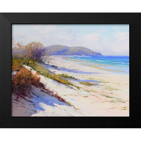 Port Stephans Beach Sands Black Modern Wood Framed Art Print by Gercken, Graham