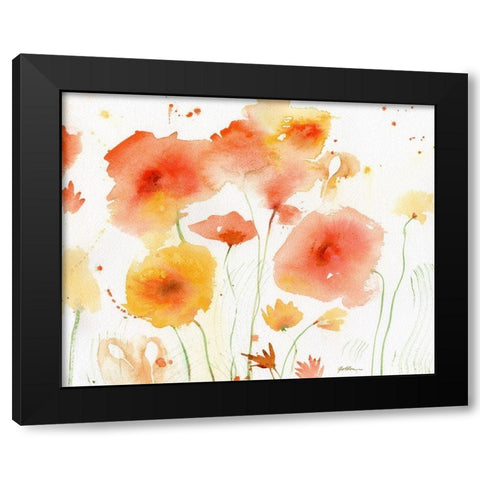 Orange Yellow Black Modern Wood Framed Art Print with Double Matting by Golden, Sheila