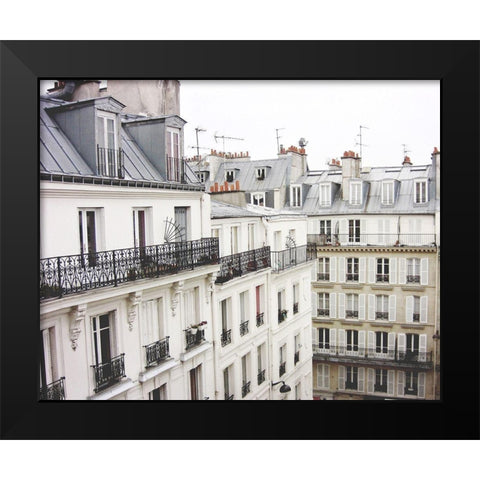 Montmartre Black Modern Wood Framed Art Print by Grainne, Lupen