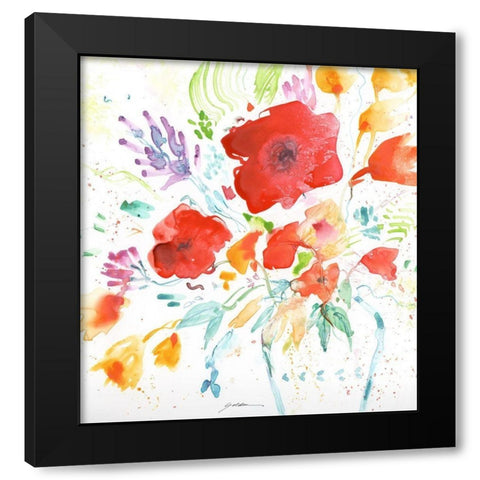 Bright Bouquet Black Modern Wood Framed Art Print with Double Matting by Golden, Sheila