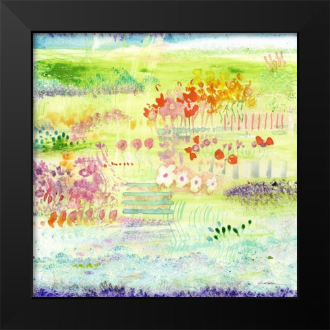 Garden by the Sea Black Modern Wood Framed Art Print by Golden, Sheila