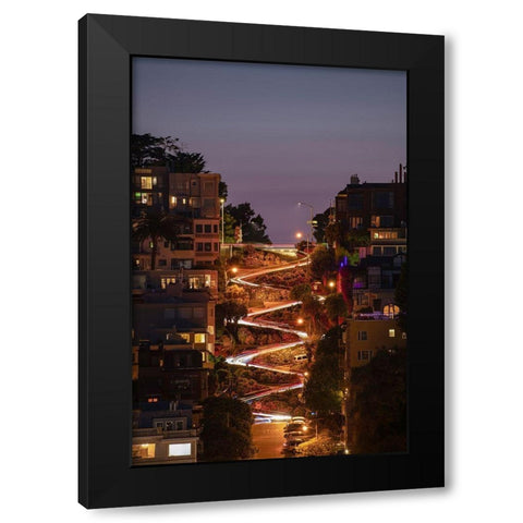 Lombard Street 2 Black Modern Wood Framed Art Print with Double Matting by Getty, Bruce