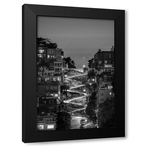 Lombard Street BW Black Modern Wood Framed Art Print by Getty, Bruce