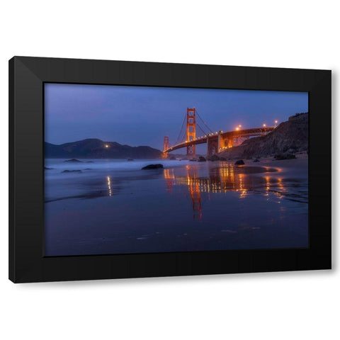 Reflection Marshall Beach Black Modern Wood Framed Art Print with Double Matting by Getty, Bruce