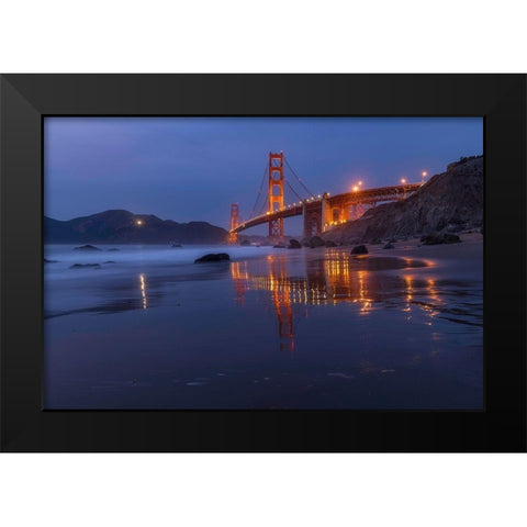 Reflection Marshall Beach Black Modern Wood Framed Art Print by Getty, Bruce