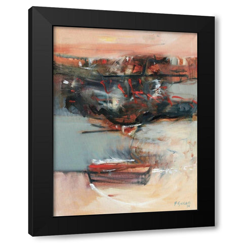 Voyage No. 1 Black Modern Wood Framed Art Print with Double Matting by Gocan, Simona