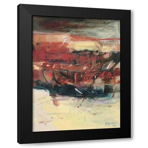 Voyage No. 2 Black Modern Wood Framed Art Print with Double Matting by Gocan, Simona