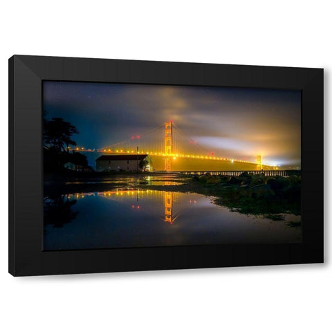 Dark Night Black Modern Wood Framed Art Print with Double Matting by Gordon, Dave