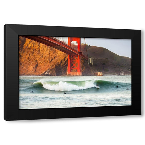 Golden Surf Black Modern Wood Framed Art Print by Gordon, Dave