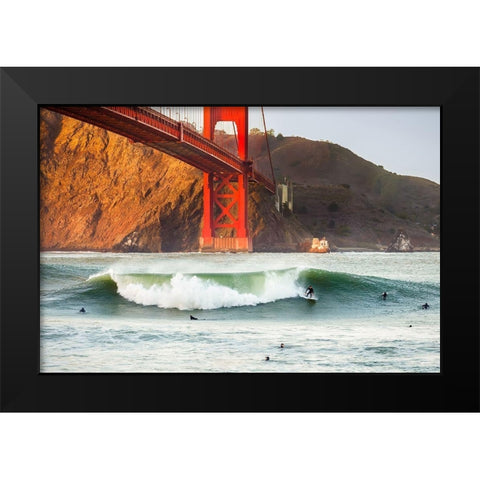 Golden Surf Black Modern Wood Framed Art Print by Gordon, Dave