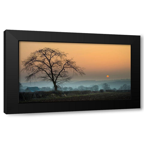 Morning Sun Black Modern Wood Framed Art Print with Double Matting by Goncalves, Adelino