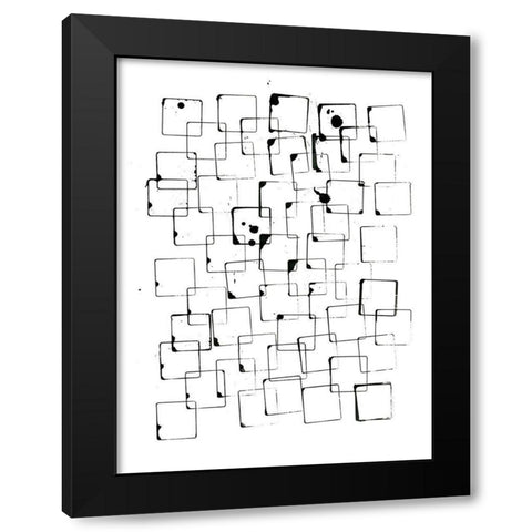 Building Blocks Black Modern Wood Framed Art Print with Double Matting by Greenberg, Ilana
