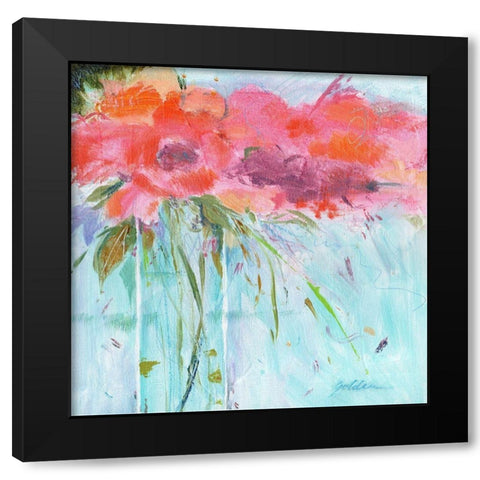 Heart Bouquet Composition Black Modern Wood Framed Art Print with Double Matting by Golden, Sheila
