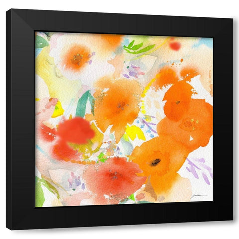 Fiesta No. 5 Black Modern Wood Framed Art Print with Double Matting by Golden, Sheila