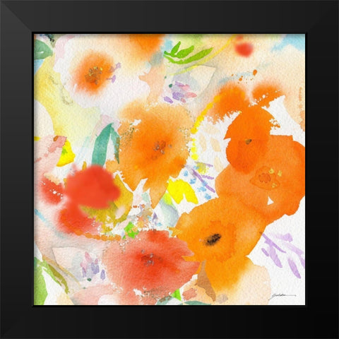 Fiesta No. 5 Black Modern Wood Framed Art Print by Golden, Sheila