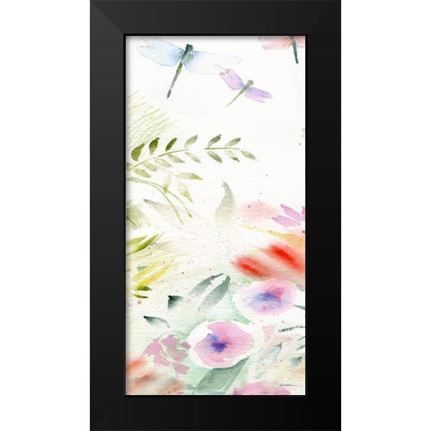 Flight of the Dragonfly #1 Black Modern Wood Framed Art Print by Golden, Sheila