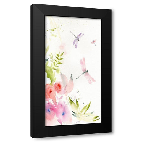 Flight of the Dragonfly #2 Black Modern Wood Framed Art Print with Double Matting by Golden, Sheila