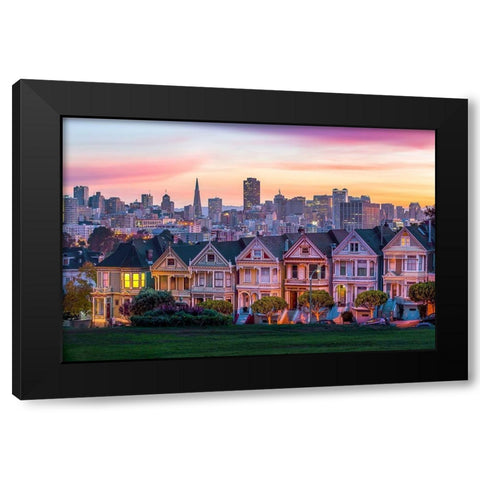 Dawn Painting Black Modern Wood Framed Art Print by Gordon, Dave