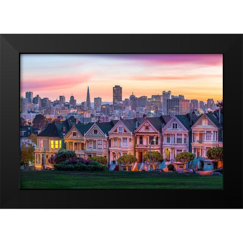 Dawn Painting Black Modern Wood Framed Art Print by Gordon, Dave