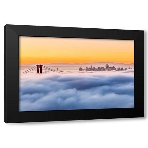 Morning Fog Black Modern Wood Framed Art Print with Double Matting by Gordon, Dave