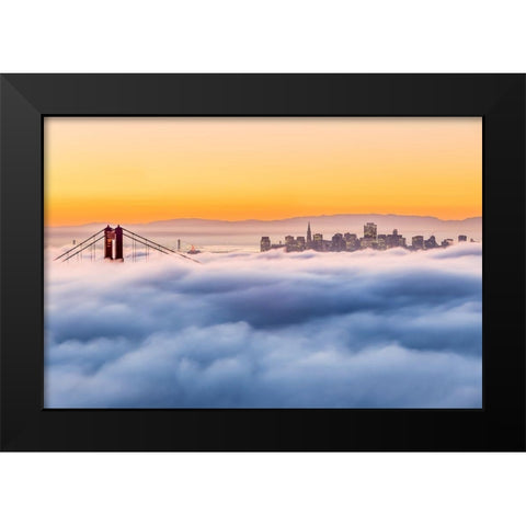 Morning Fog Black Modern Wood Framed Art Print by Gordon, Dave