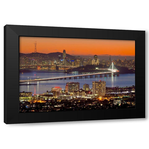 Bay Bridge from Berkeley Black Modern Wood Framed Art Print by Gavrilis, John