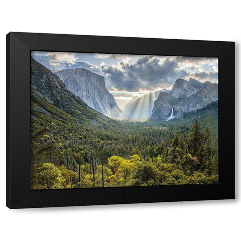 Tunnel View Sun Rays Black Modern Wood Framed Art Print by Gavrilis, John
