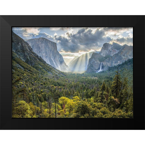 Tunnel View Sun Rays Black Modern Wood Framed Art Print by Gavrilis, John