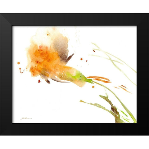 Ochre Opening Black Modern Wood Framed Art Print by Golden, Sheila