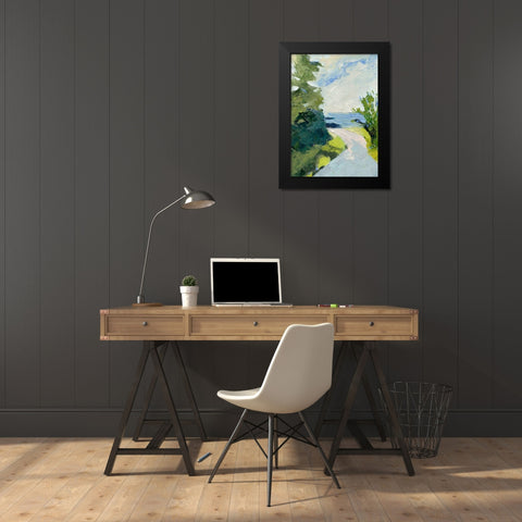 Rounding The Bend Black Modern Wood Framed Art Print by Gordon, Toby